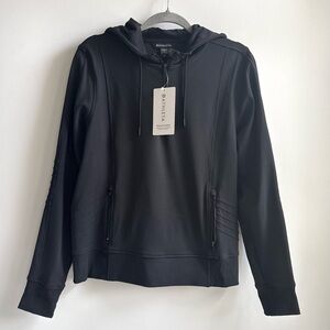 Athleta Venice Moto Hoodie Jacket Pullover Sweatshirt Black Size Medium
